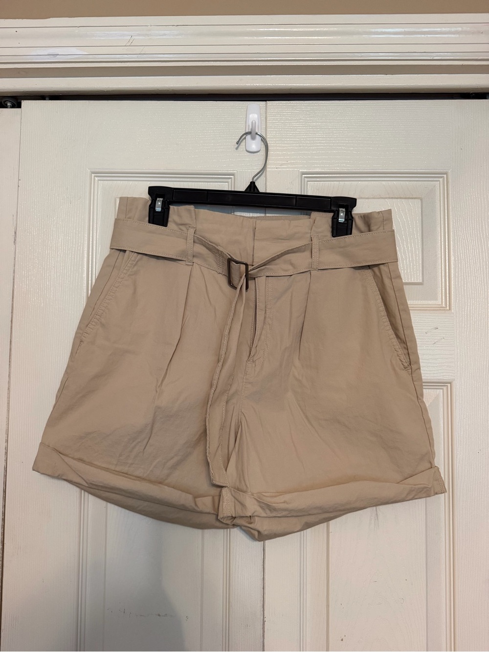 Banana Republic Khaki Paperbag Belted Shorts